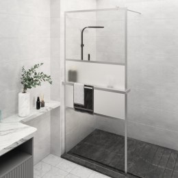 Ścianka prysznicowa z półką, chrom, 80x195 cm, ESG i aluminium