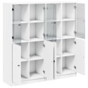 Biblioteczka z drzwiczkami, biała, 136x37x142 cm