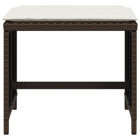 Stołki ogrodowe z poduszkami, 4 szt., brąz, 41x41x36 cm