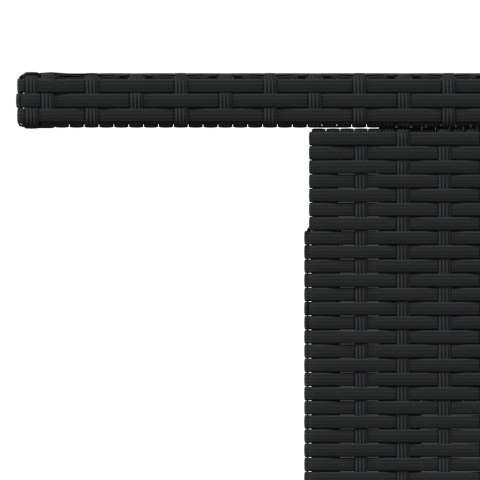 Stół ogrodowy, czarny, 100x55x73 cm, polirattan i akacja