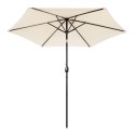 Duży parasol ogrodowy skośny łamany z korbą 6 żeber beżowy 270 cm