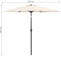 Duży parasol ogrodowy skośny łamany z korbą 6 żeber beżowy 270 cm