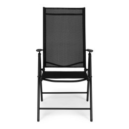 Komplet 2 krzeseł ogrodowych składane stalowe z regulacją oparcia ModernHome - czarne