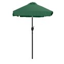 Prostokątny duży parasol ogrodowy skośny łamany z korbą zielony 200 x 140 cm