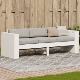 Sofa ogrodowa, 3-osobowa, biała, 189x60x62 cm, drewno sosnowe