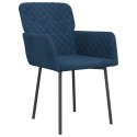 Krzesła stołowe, 2 szt., niebieskie, aksamitne