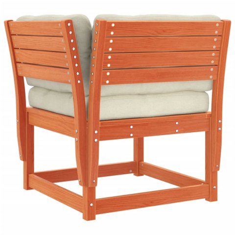 Ogrodowe siedzisko narożne z poduszkami woskowy brąz 73x73x78cm