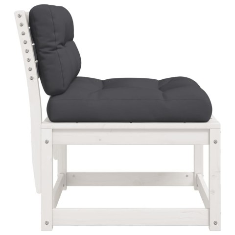 Ogrodowe siedzisko z poduszkami, białe, lita sosna