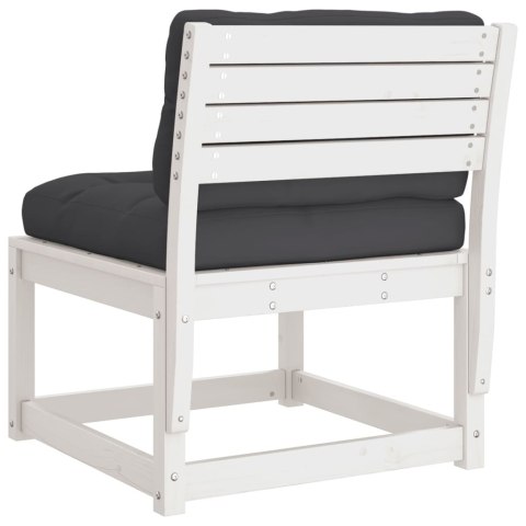 Ogrodowe siedzisko z poduszkami, białe, lita sosna