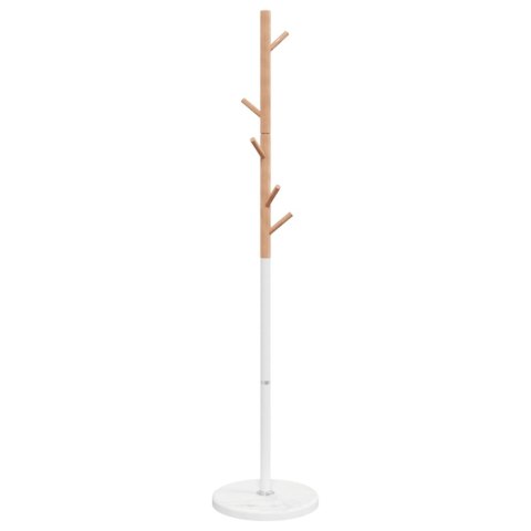 Stojący wieszak na płaszcze, biały, 172 cm, malowane żelazo Stojący wieszak na płaszcze, biały, 172 cm, malowane żelazo
