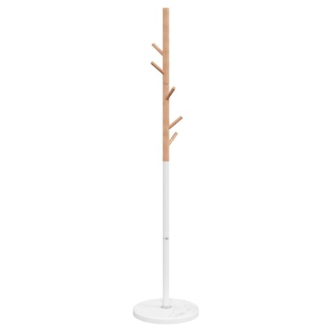 Stojący wieszak na płaszcze, biały, 172 cm, malowane żelazo Stojący wieszak na płaszcze, biały, 172 cm, malowane żelazo