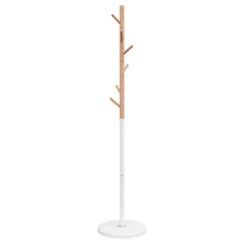 Stojący wieszak na płaszcze, biały, 172 cm, malowane żelazo Stojący wieszak na płaszcze, biały, 172 cm, malowane żelazo