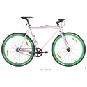 Rower single speed, biało-zielony, 700c, 59 cm