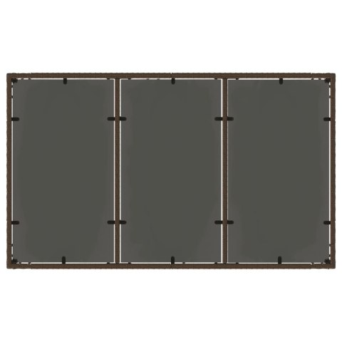 Stół ogrodowy ze szklanym blatem, brąz, 150x90x75cm, polirattan