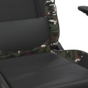 Masujący fotel gamingowy, czarny i moro, sztuczna skóra
