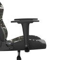 Masujący fotel gamingowy, czarny i moro, sztuczna skóra