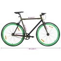 Rower single speed, czarno-zielony, 700c, 59 cm