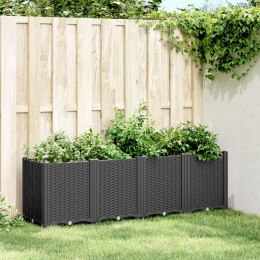 Donica ogrodowa, czarna, 160x40x53 cm, PP
