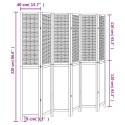 Parawan pokojowy, 6-panelowy, ciemny brąz, lite drewno paulowni