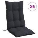 Poduszki na krzesła z wysokim oparciem, 6 szt., czarne, Oxford