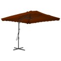 Parasol ogrodowy na stalowym słupku, terakota, 250x250x230 cm