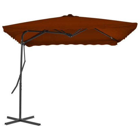 Parasol ogrodowy na stalowym słupku, terakota, 250x250x230 cm