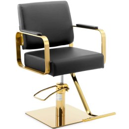 Fotel fryzjerski barberski kosmetyczny z podnóżkiem Physa OTLEY - czarny ze złotem