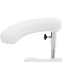 Krzesło kosmetyczne siodłowe z oparciem podłokietnikiem regulowane WUPPERTAL - białe