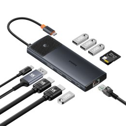 11w1 HUB Adapter USB-C USB-A / PD / HDMI / DP / RJ-45 / SD / TF czarny