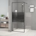 Ścianka prysznicowa, czarna, 90x195 cm, przezroczyste szkło ESG