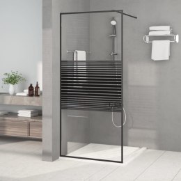 Ścianka prysznicowa, czarna, 90x195 cm, przezroczyste szkło ESG