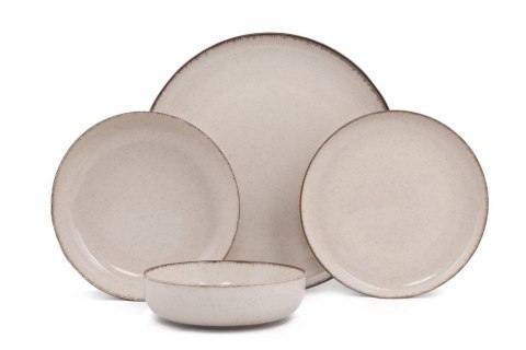 24-częściowy zestaw porcelany, jasnobrązowy 24-częściowy zestaw porcelany, jasnobrązowy