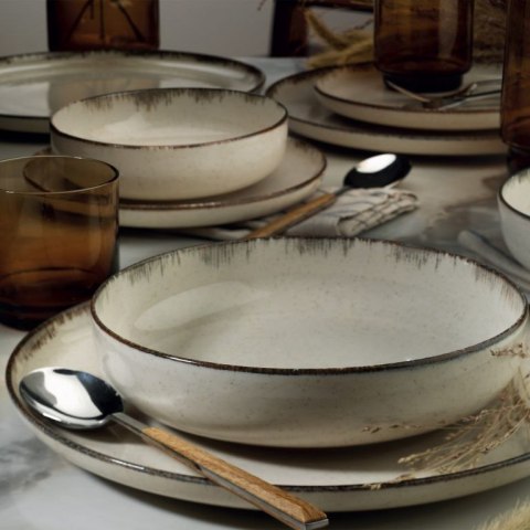 24-częściowy zestaw porcelany, jasnobrązowy 24-częściowy zestaw porcelany, jasnobrązowy