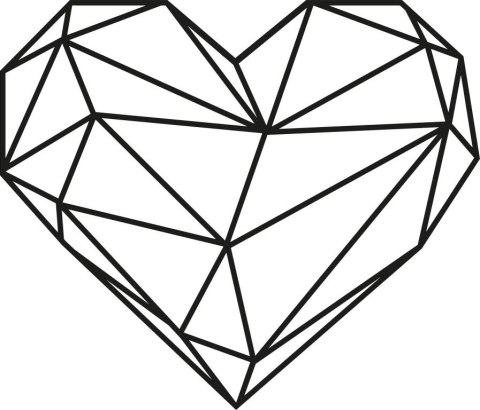 Metalowa dekoracja w kształcie serca, 47 x 40 cm, czarna