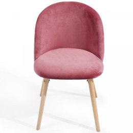 Miadomodo Zestaw aksamitnych krzeseł do jadalni, różowy
