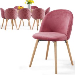 Miadomodo Zestaw krzeseł do jadalni, różowy, 8 sztuk