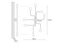 Sufitowa metalowa lampa, 17 x 15 x 3 cm, czarna