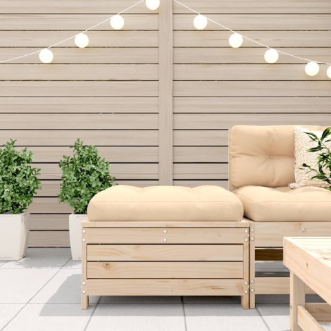 Podnóżek ogrodowy z poduszką, lite drewno sosnowe