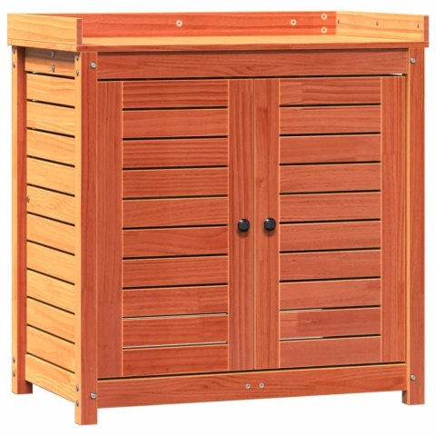 Stolik ogrodniczy z półkami, brązowy, 82,5x50x86,5 cm, sosna