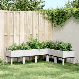 Donica ogrodowa z nóżkami, biała, 160x120x42 cm, PP
