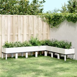 Donica ogrodowa z nóżkami, biała, 200x160x42 cm, PP