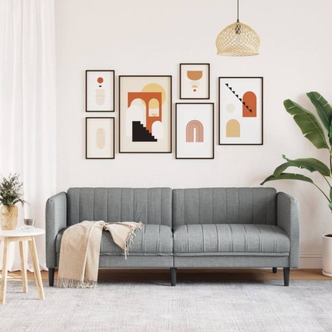 Sofa trzyosobowa, jasnoszara, tkanina