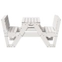 Stół piknikowy dla dzieci, biały, 88x122x58 cm, drewno sosnowe