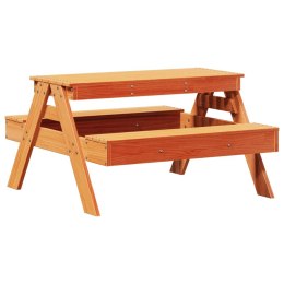 Stół piknikowy dla dzieci, woskowy brąz, 88x97x52 cm, sosnowy