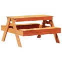 Stół piknikowy dla dzieci, woskowy brąz, 88x97x52 cm, sosnowy