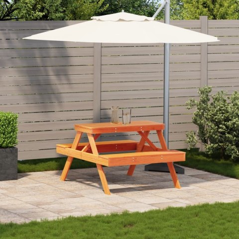 Stół piknikowy, woskowy brąz, 105x134x75 cm, drewno sosnowe