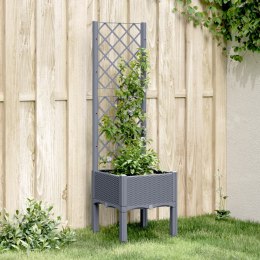 Donica ogrodowa z kratką, szara, 40x40x142 cm, PP