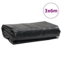 Plandeka, antracytowa, 3x6 m, 650 g/m²