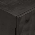 Szafka nocna, czarna, 40x30x50 cm, lite drewno mango i żelazo