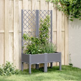 Donica ogrodowa z kratką, szara, 80x40x142 cm, PP